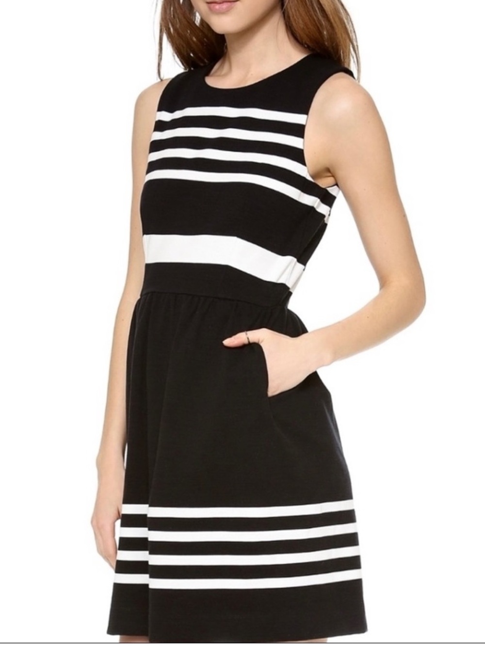 MADEWELL BLACK STRIPED MINI DRESS - Picture 5 of 10